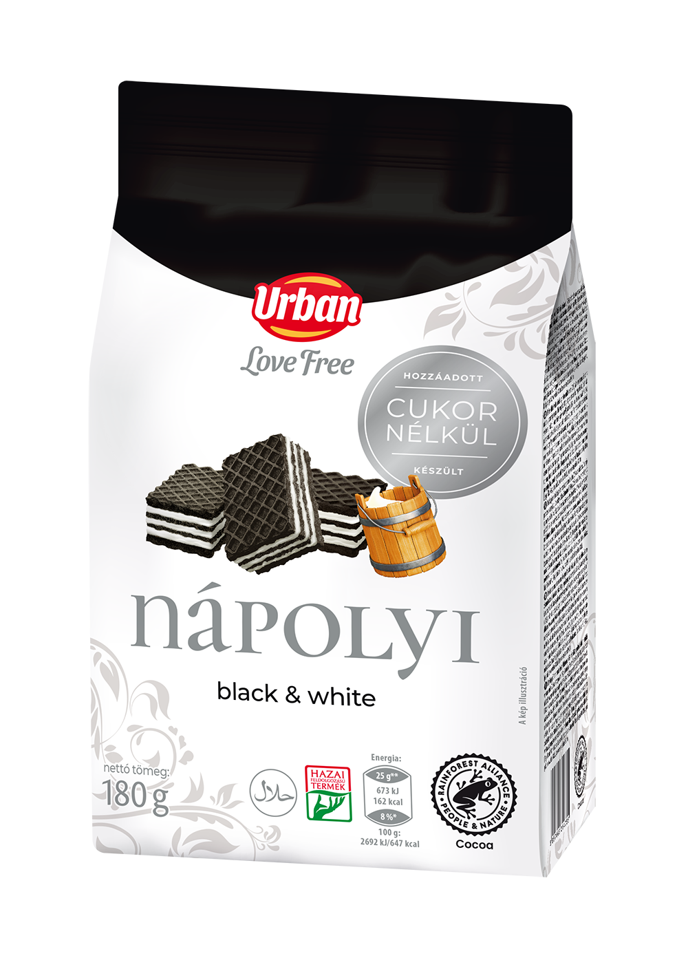 URBAN LOVE FREE black and white nápolyi 180g hozzáadott cukor nélkül